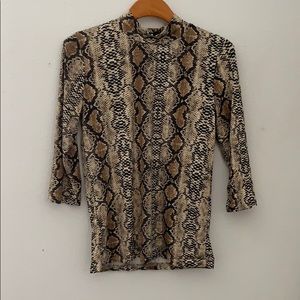 Snake print mock neck turtle neck top. NEVER WORN